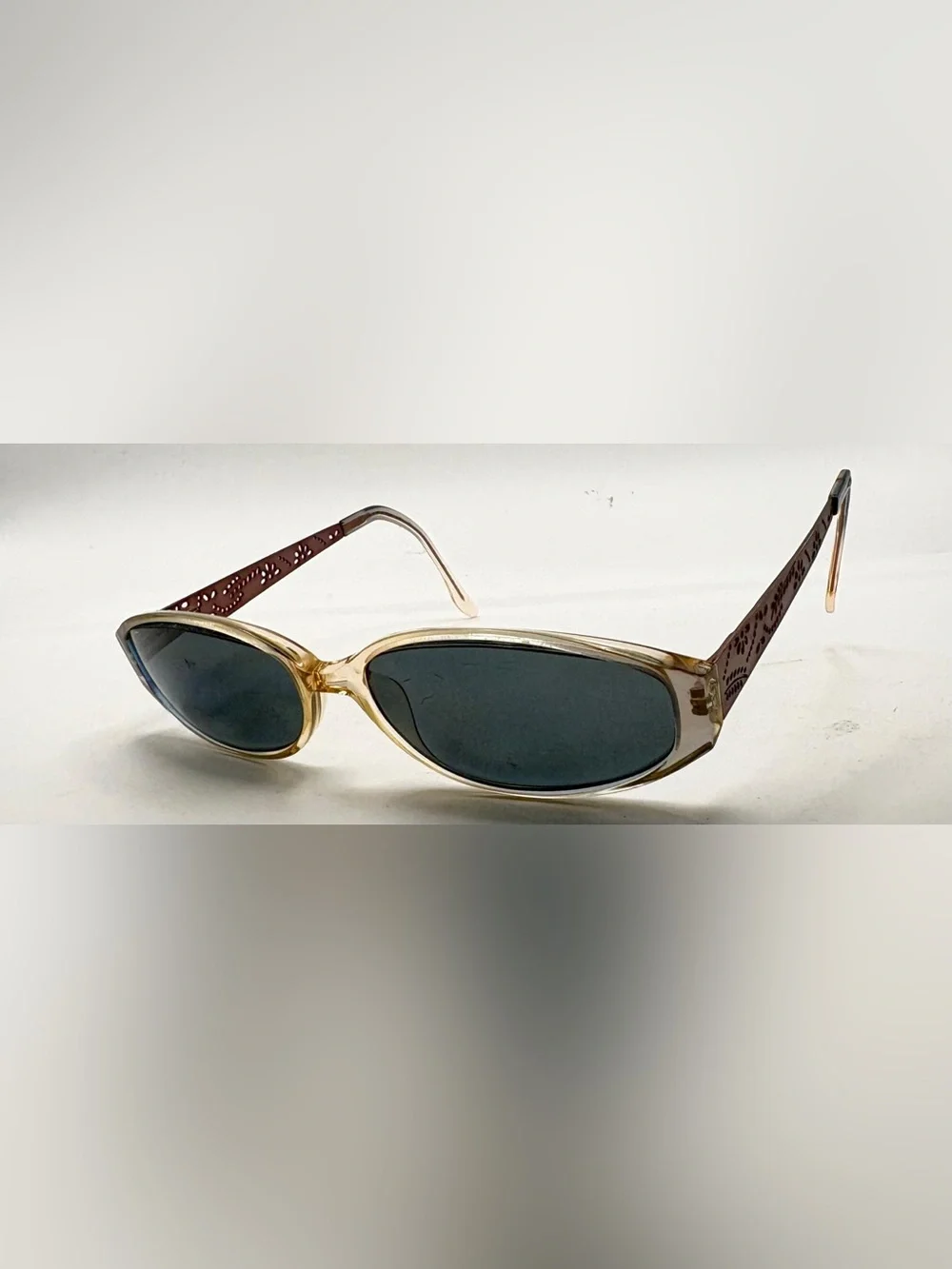 Marchon Tres Jolie 84 Purple Translucent Oval Sunglasses Frames Only